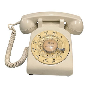 Vintage ITT Rotary Telephone Ivory Cream Desktop Retro Phone
